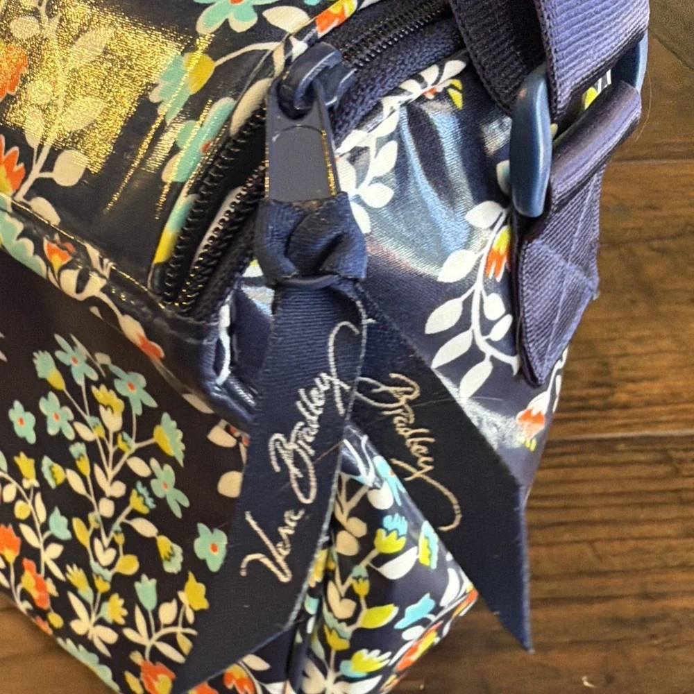Vera Bradley Insulated Lunch Box Cooler Bag Navy Floral Adjustable Strap
